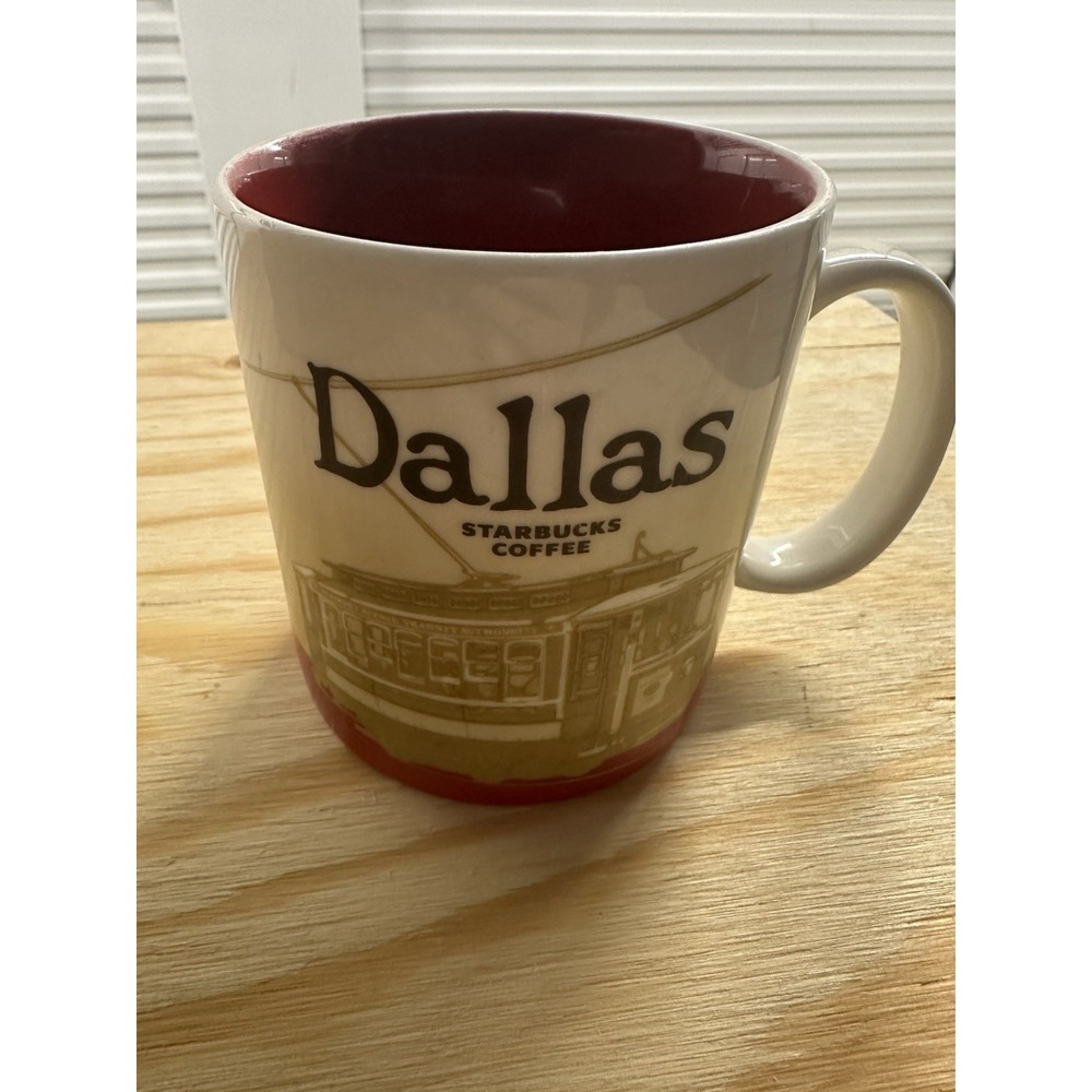 Starbucks Dallas City Mug Collector Series 16 oz Red Interior 2009